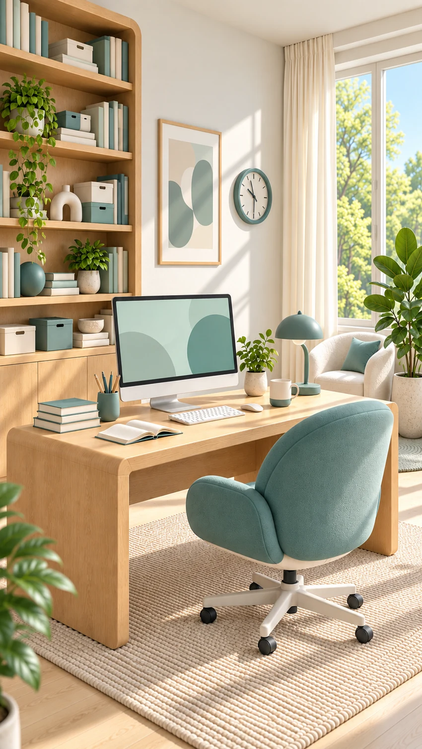 Afternoon sunlight across Polofi’s desk